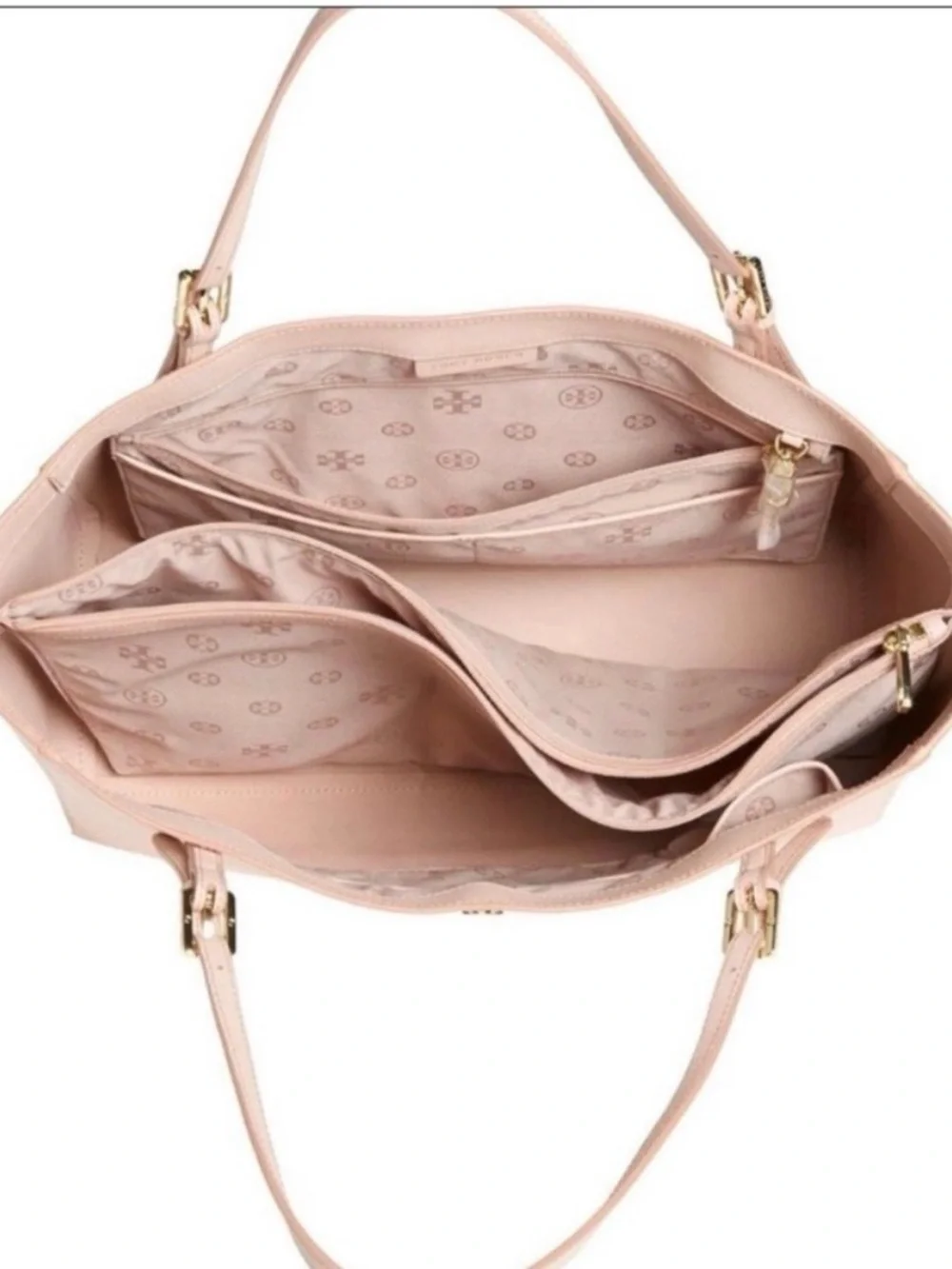 Tori Burch Everyday Structured Tote in Soft Blush